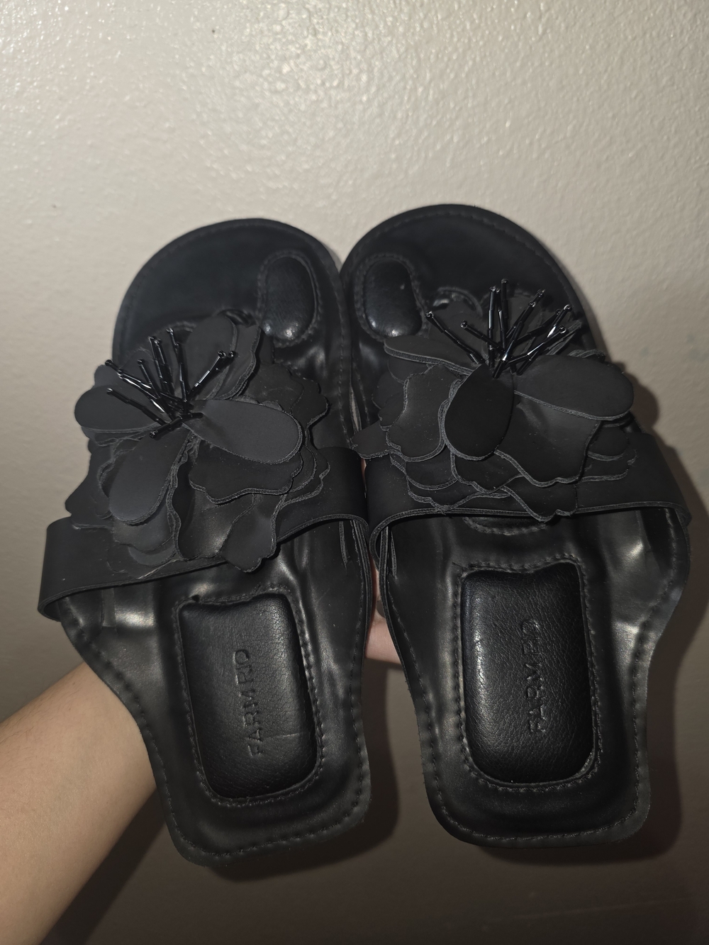 FARM Rio Black Floral Slide Mules - Women - Picture 2 of 9